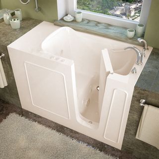 Mountain Home 26x53 Right Drain Biscuit Whirlpool Jetted Walk in Bathtub
