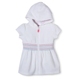 Circo Infant Toddler Girls Hooded Cover Up Dress   White 9 M