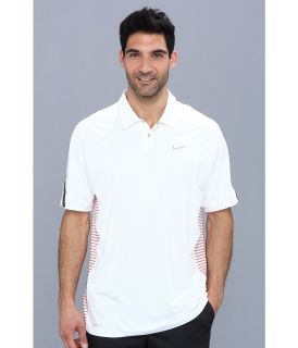 Nike Golf Tiger Woods Engineered Stripe Polo Mens Short Sleeve Knit (White)