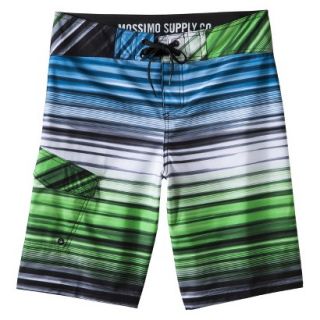 Mossimo Supply Co. Mens 11 Green and Blue Stripe Boardshort   34
