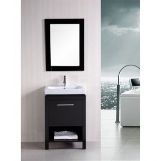 Design Element New York 24 Contemporary Bathroom Vanity   Espresso