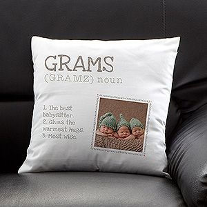 Personalized Photo Throw Pillow   Definition of a Grandma