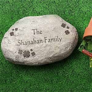 Irish Shamrocks Personalized Garden Stones   Large