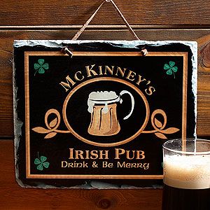 Custom Personalized Irish Pub Sign Slate Plaque