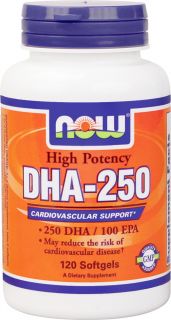 NOW Foods   DHA 250 500 mg.   120 Softgels