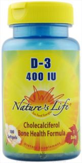 Natures Life   Vitamin D 3 400 IU   100 Softgels