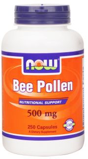 NOW Foods   Bee Pollen 500 mg.   250 Capsules