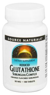 Source Naturals   Reduced Glutathione Orange Flavored 50 mg.   100 Tablets