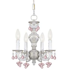 Sutton 4 Light Mini Chandeliers in Antique White 5224 AW ROSA