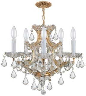 Maria Theresa 6 Light Mini Chandeliers in Gold 4405 GD CL SAQ