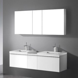 Madeli Venasca 60 Bathroom Vanity with Quartzstone Top   Glossy White