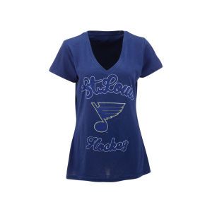 St. Louis Blues NHL Womens Slub V Neck Hockey T Shirt
