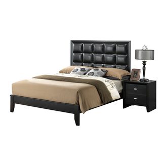 Global Furniture Usa Black/ Black Pu Carolina Queen Bed Black Size Queen