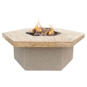 Cal Flame Stucco and Tile Hexagon Propane Gas Fire Pit FPT H401 H