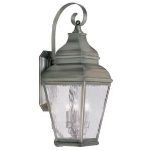 Filament Design Providence Wall Mount 3 Light Outdoor Vintage Pewter Incandescent Lantern CLI MEN2605 29