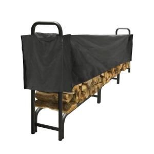 Pleasant Hearth 12 ft. Heavy Duty Firewood Rack with Half Cover LS938 144SC