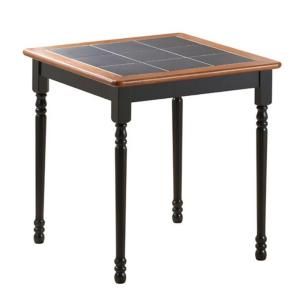 Boraam Square Tile Top Table in Black/Cherry 70005