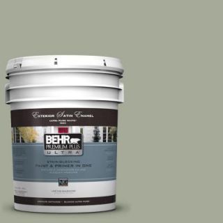 BEHR Premium Plus Ultra 5 gal. #PPU10 16 Simply Sage Satin Enamel Exterior Paint 985405