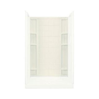 Sterling Plumbing Ensemble 1 1/4 in. x 48 in. x 72 1/2 in. One Piece Direct to Stud Back Shower Wall in Biscuit 72122100 96