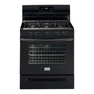 Frigidaire Gallery 30 in. 5.0 cu. ft. Gas Range with Self Cleaning Convection Oven in Black FGGF3032MB