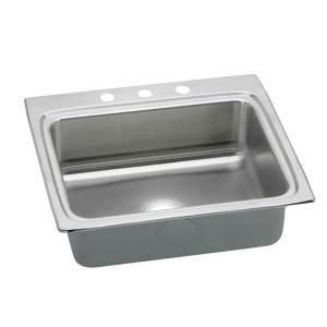 Elkay Gourmet Top Perfect Drain Mount Stainless Steel 21x15x8 1/8 4 Hole Single Bowl Kitchen Sink LR2522PD4