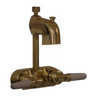 Barclay Products Metal Lever 2 Handle Claw Foot Tub Faucet with Diverter in Polished Brass 191 S PB