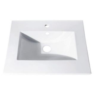 Avanity 25 in. Vitreous China Vanity Top with Rectangular Bowl in White CUT25WT