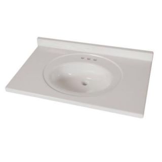 St. Paul 37 in. x 22 in. AB Engineered Technology Vanity Top in White with Bowl ABI3722COMY WH