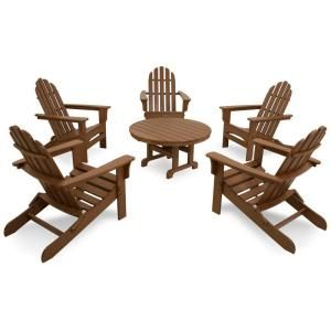 Trex Outdoor Furniture Cape Cod Tree House 6 Piece Folding Adirondack Patio Conversation Set TXS115 1 TH