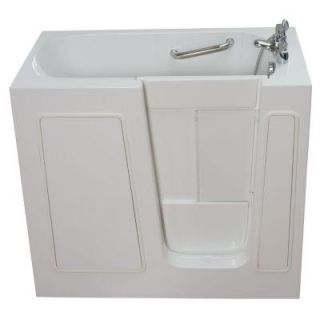 Ella Small 3.75 ft. x 26 in. Walk In Air & Hydrotherapy Massage Bathtub in White with Right Drain/Door 264504R