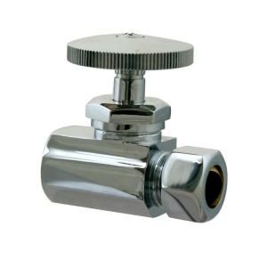 Westbrass 1/2 in. IPS Inlet 1/2 in. OD Outlet Straight Stop with Round Handle in Polished Chrome WBD1081 26