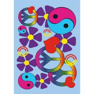 LA Rug Inc. Fun Time Lovely Peace Multi Colored 39 in. x 58 in. Area Rug FT 118 3958