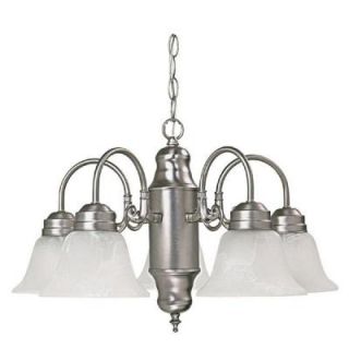 Filament Design 5 Light Matte Nickel Chandelier with Faux White Alabaster Glass Shade CLI CPT203395814