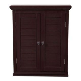 Elegant Home Fashions Simon 20 in. W x 7 in. D x 24 in. H Wall Cabinet with 2 Shutter Doors in Dark Espresso HDT593