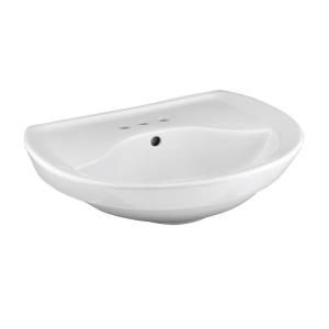 American Standard Ravenna Pedestal Sink Basin with 4 in. Faucet Centers in White 0268.004.020