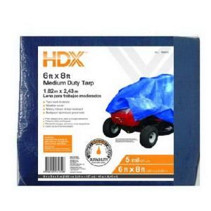 HDX 6 ft. x 8 ft. Blue General Purpose Tarp 750174