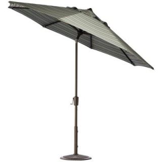 Home Decorators Collection 11 ft. Auto Tilt Patio Umbrella in Cilantro Stripe Sunbrella with Bronze Frame 1549710620