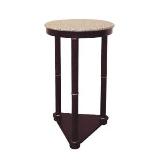 Home Decorators Collection Composite Wood Round End Table in Cherry with Triangular Bottom Shelf H 5