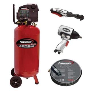 Powermate 20 Gal. Portable Vertical Air Compressor with Accessories PL1582019.KIT