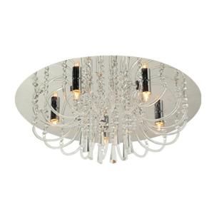 BAZZ Glam Collection 5 Light Chrome Round Ceiling Fixture with Decorative Crystal Beads C00154G