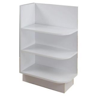 Home Decorators Collection Assembled 12x34.5x24 in. Base Left End Open Shelf Cabinet in Arctic White BEOS12L AW