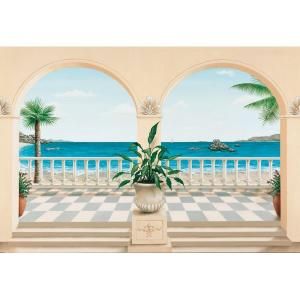Ideal Decor 100 in. x 0.25 in. Terrasse Provencale Wall Mural DM103