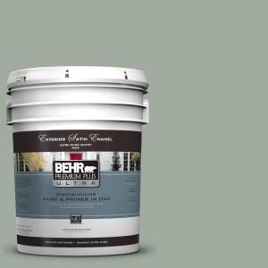 BEHR Premium Plus Ultra 5 gal. #PPU11 15 Green Balsam Satin Enamel Exterior Paint 985405