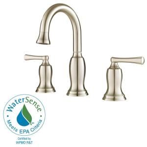 Pfister Lindosa 8 in. Widespread 2 Handle High Arc Bathroom Faucet in Brushed Nickel F 049 LDKK