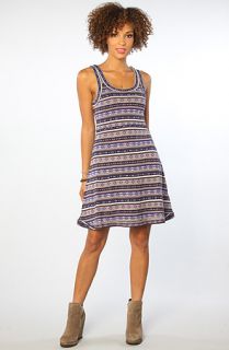 Free People Dress Fairisle Fit & Flare Printed in Cobalt