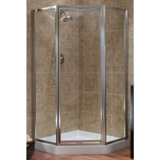 Foremost Tides 18 1/2 in. x 24 in. x 18 1/2 in. x 70 in. H. Framed Neo Angle Shower Door in Silver and Clear Glass TDNA0570 CL SV