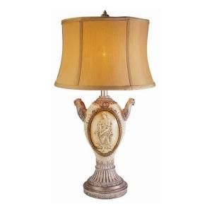 OK LIGHTING 28 in. Antique Brass Cameo Table Lamp OK 4213T