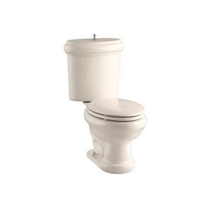 KOHLER Revival Two Piece Elongated Toilet with Seat, Vibrant Polished Nickel Flush Actuator and Trim K 3555 SN 55