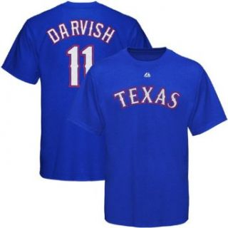 MLB Majestic Yu Darvish Texas Rangers #11 Youth Player T Shirt   Royal Blue (X Large) : Sports Fan T Shirts : Clothing
