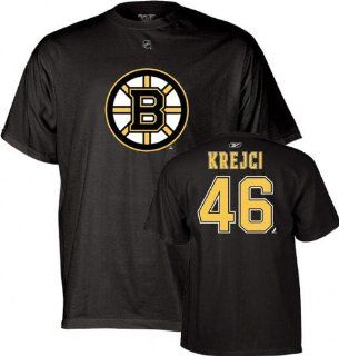 David Krejci Black Reebok Boston Bruins Name & Number T Shirt : Sports Related Merchandise : Sports & Outdoors